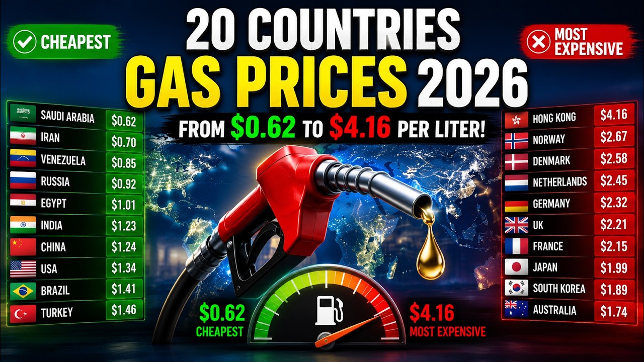 0 Countries Gas Prices 2026 &mdash; From $0.62 to $4.16 per Liter!