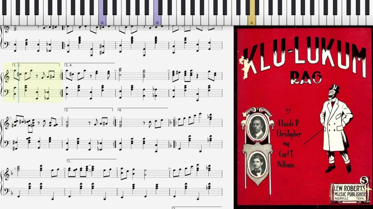 Klu-Lukum Rag by Christopher & Williams (1909, Ragtime piano)