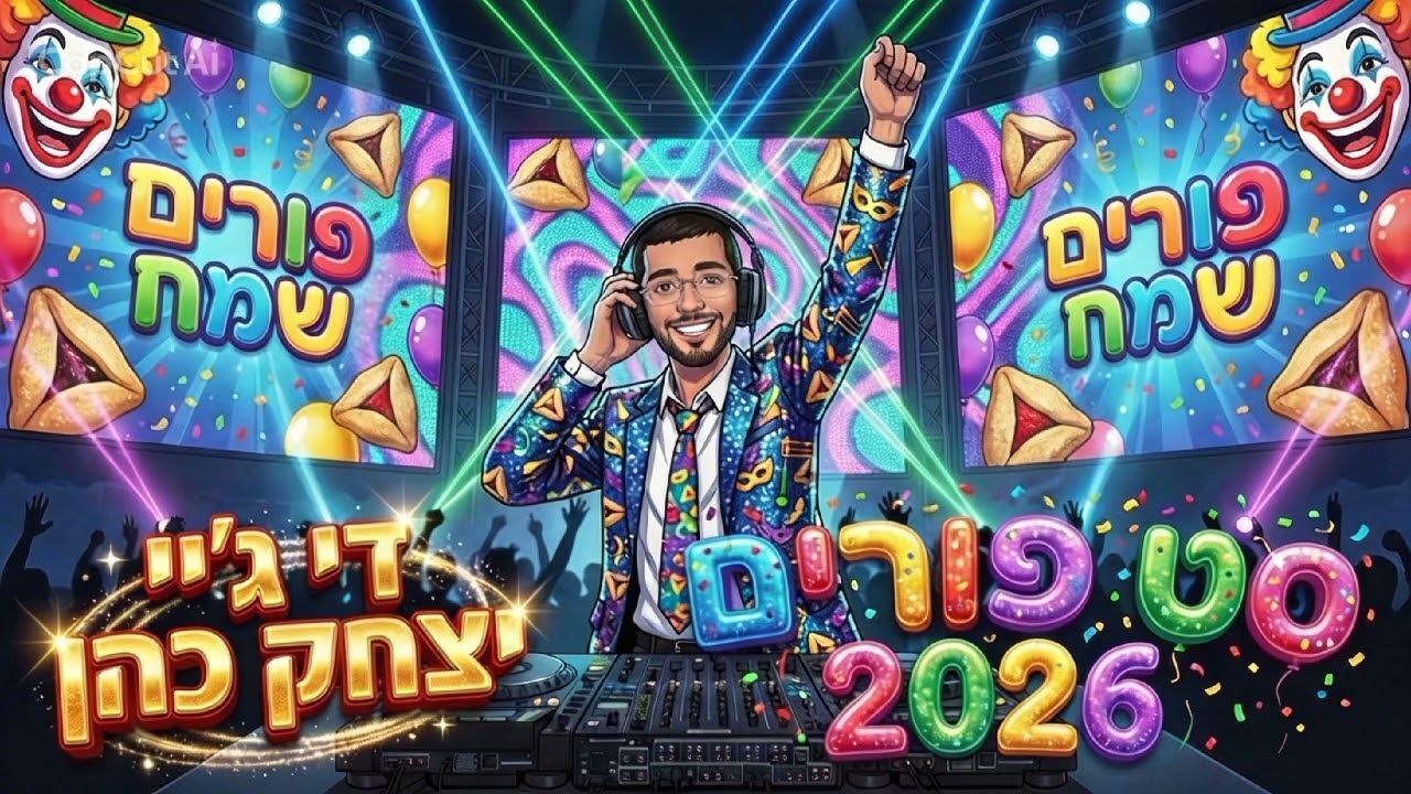 🔥פורים 2026 🎉 סט מקפיץ! DJ יצחק כהן × יצחק AI ו🍷 | Purim Mizrahi Set 2026