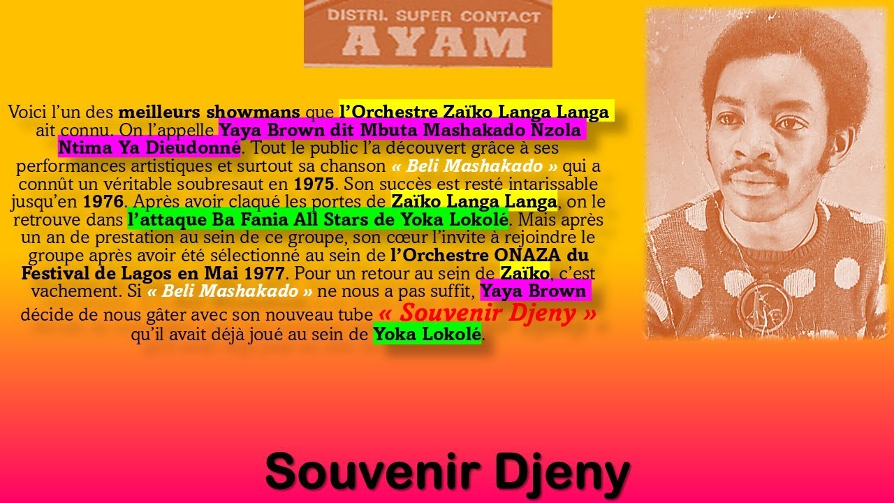 Souvenir Djeny pts 1&2 Une Des Plus Belles Œuvres de Mbuta Mashakado & Orchestre Zaïko Langa Langa