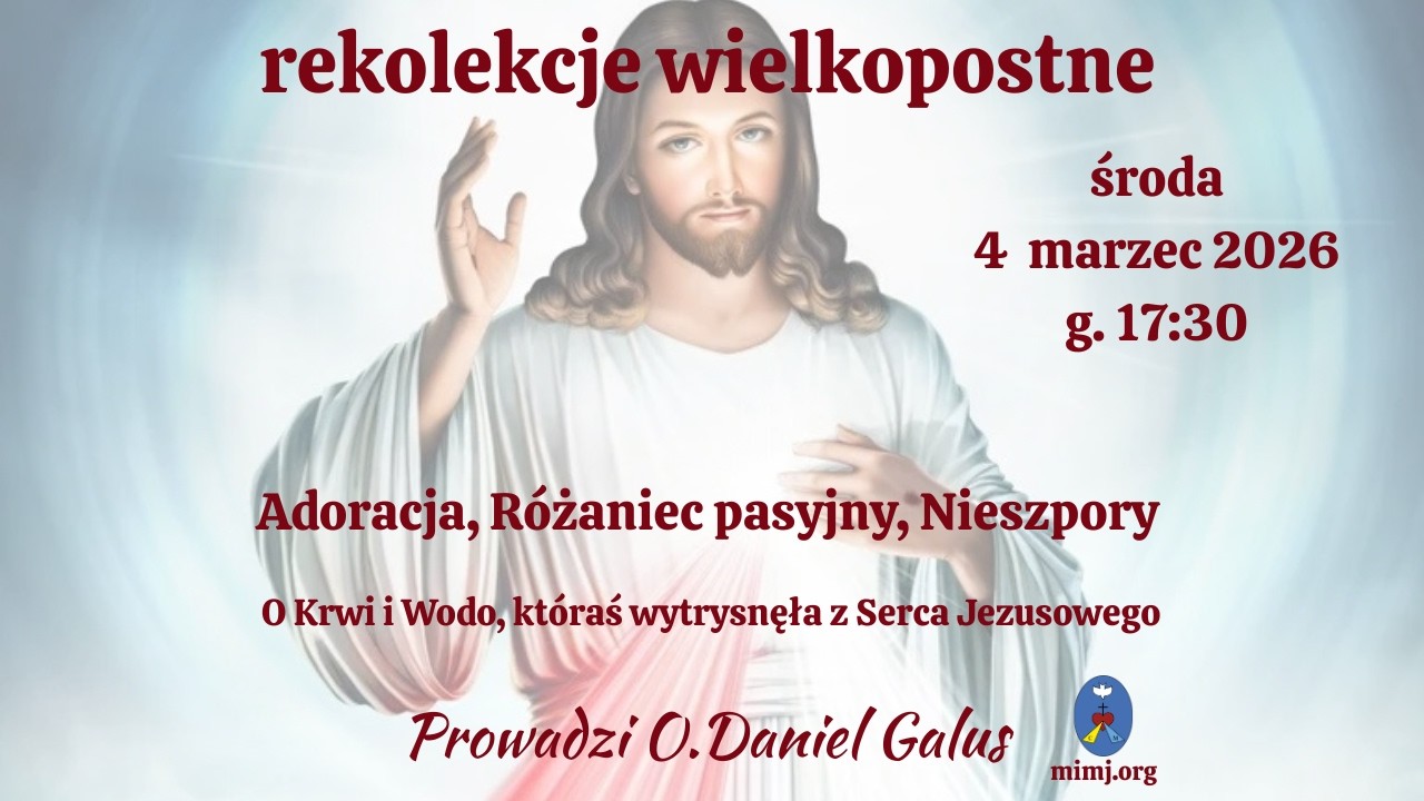 Rekolekcje: Różaniec Pasyjny, Nieszpory. Transmisja Online Czatachowa. 04.03.2026 Godz. 17:30