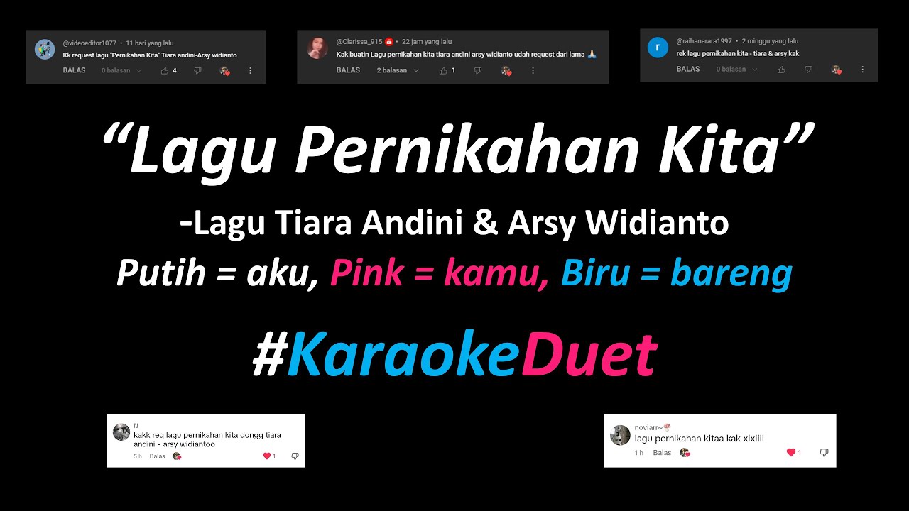 Tiara Andini, Arsy Widianto - Lagu Pernikahan Kita (Karaoke Duet Version) | Part Cowok Only | Cover