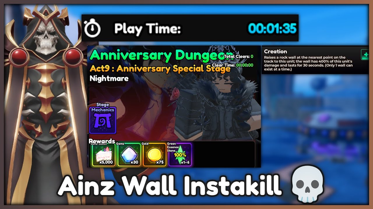 1:35 Anniversary Act 9 Monarch Ainz Creation Wall Strat | Anime Vanguards