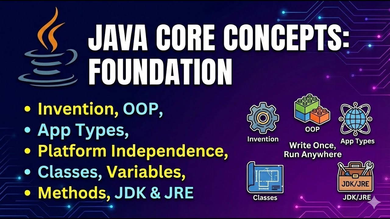 Java Full Course | VIDEO-2 | History of Java, OOPs, JVM, JDK & JRE
