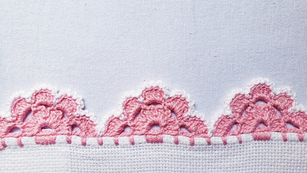 Barrado/bico para pano de prato #croche #crochet #barradinhodecroche 🌸 #638