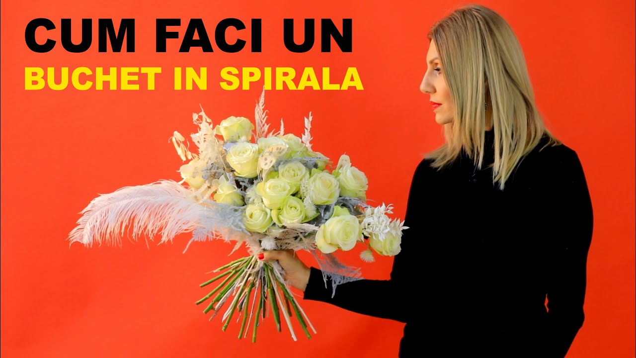 Cum se face un buchet spirala cu trandafiri Avalanche