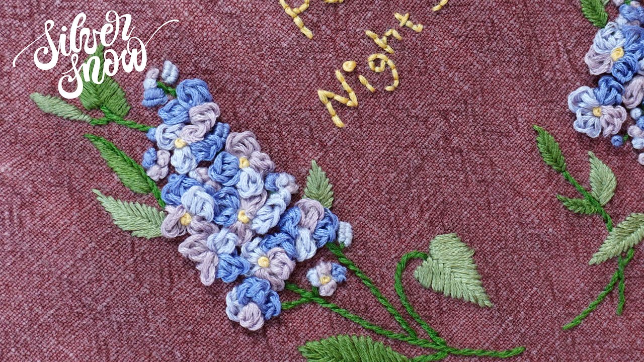 [프랑스 자수 ENG CC] Lilac Hand Embroidery💜, 6월 탄생화, 라일락 자수 에코백🌜