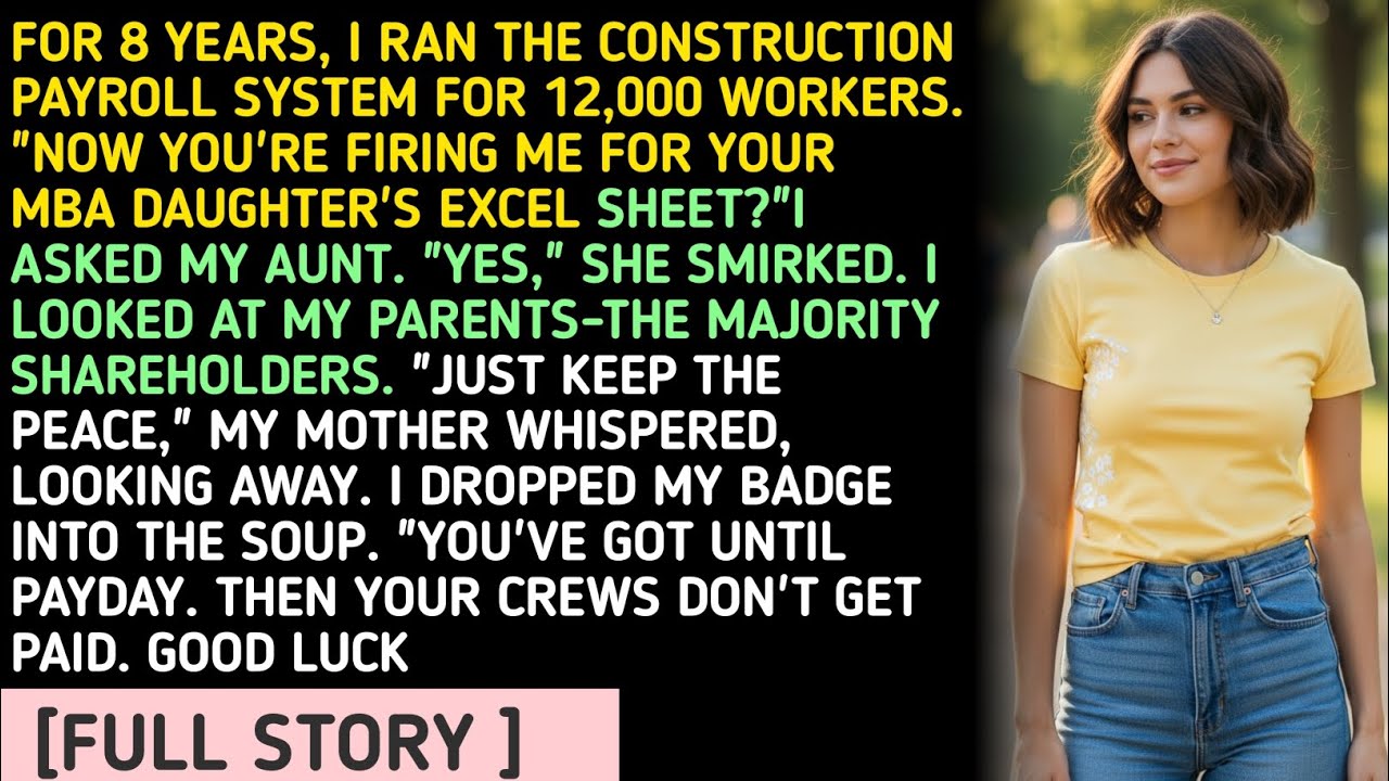FOR 8 YEARS, I RAN THE CONSTRUCTION PAYROLL SYSTEM FOR 12,000 WORKERS. 