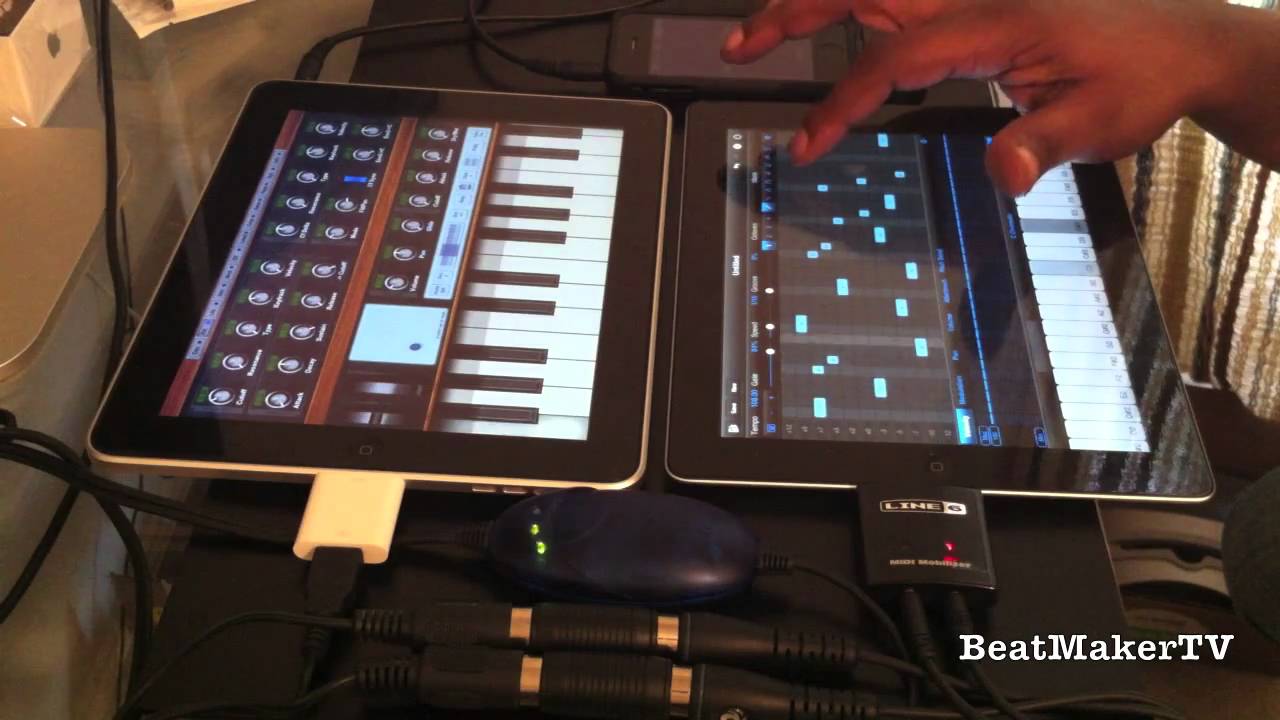 BeatMakerTV: Wired Midi Sync 2 iPad (s) Line 6 M-Audio CoreMidi DEMO