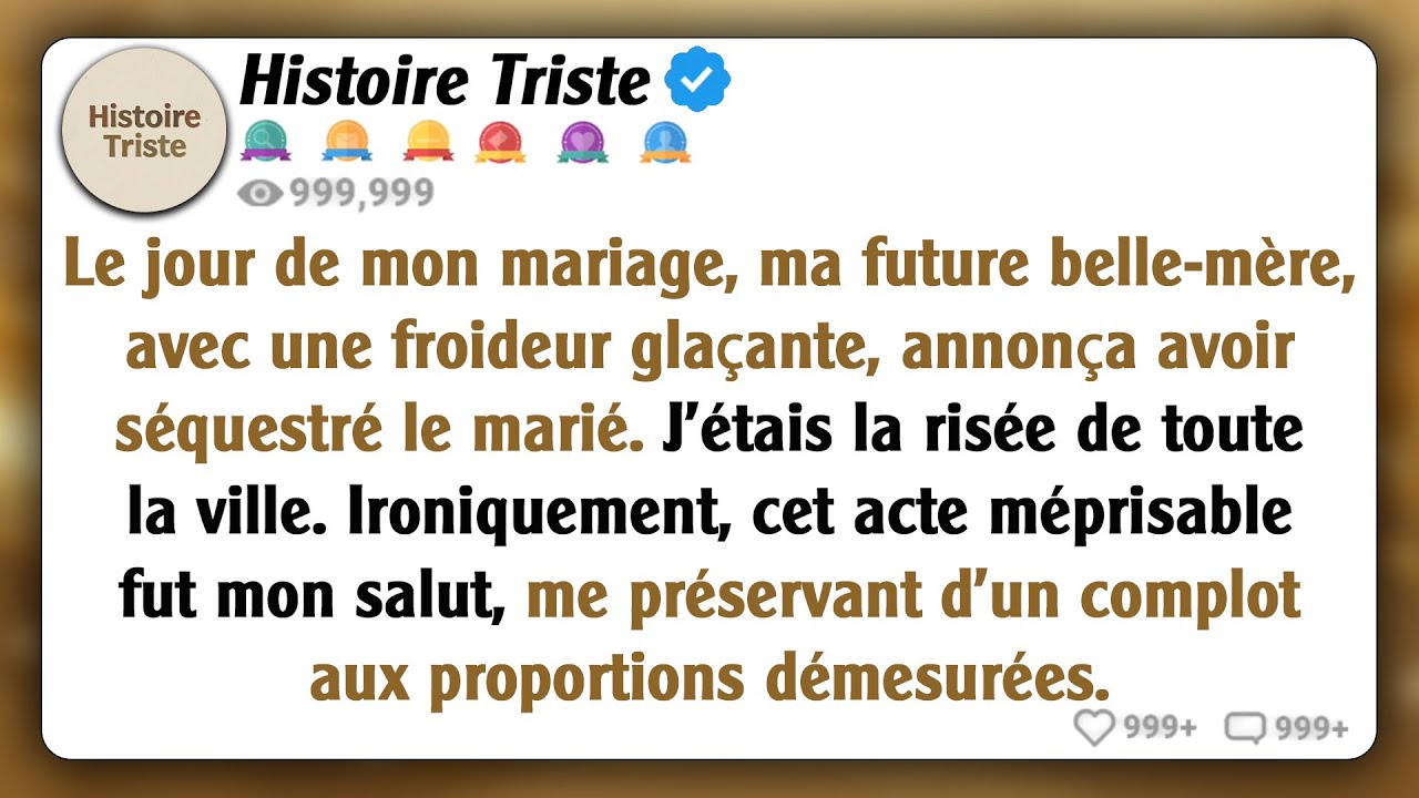 Lors de mon propre mariage, ma future belle-mère a fait arrêter le marié, ce qui m'a rendue la...