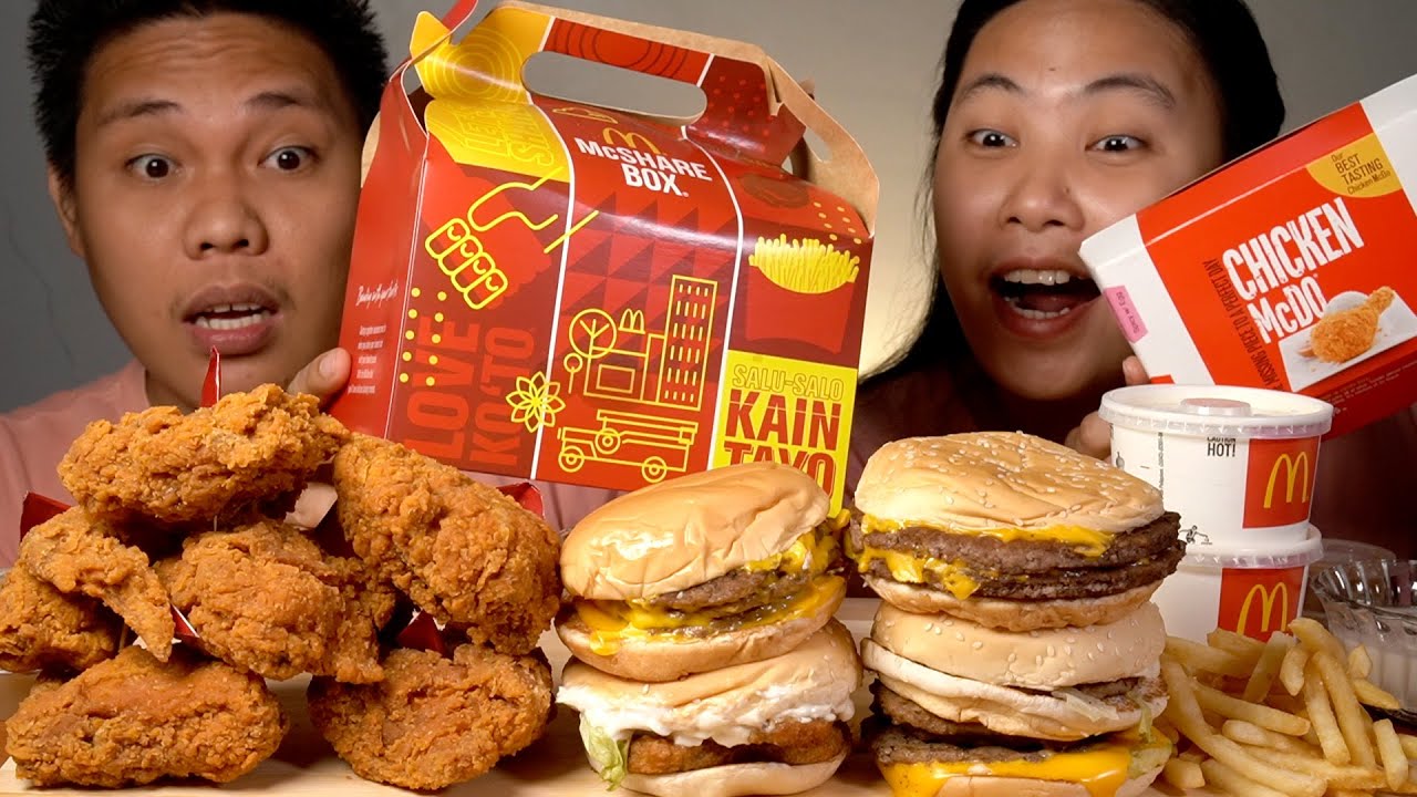 SPICY CHICKEN + BIG BURGERS from MCDO MUKBANG | EARLY CHRISTMAS GIVE AWAY