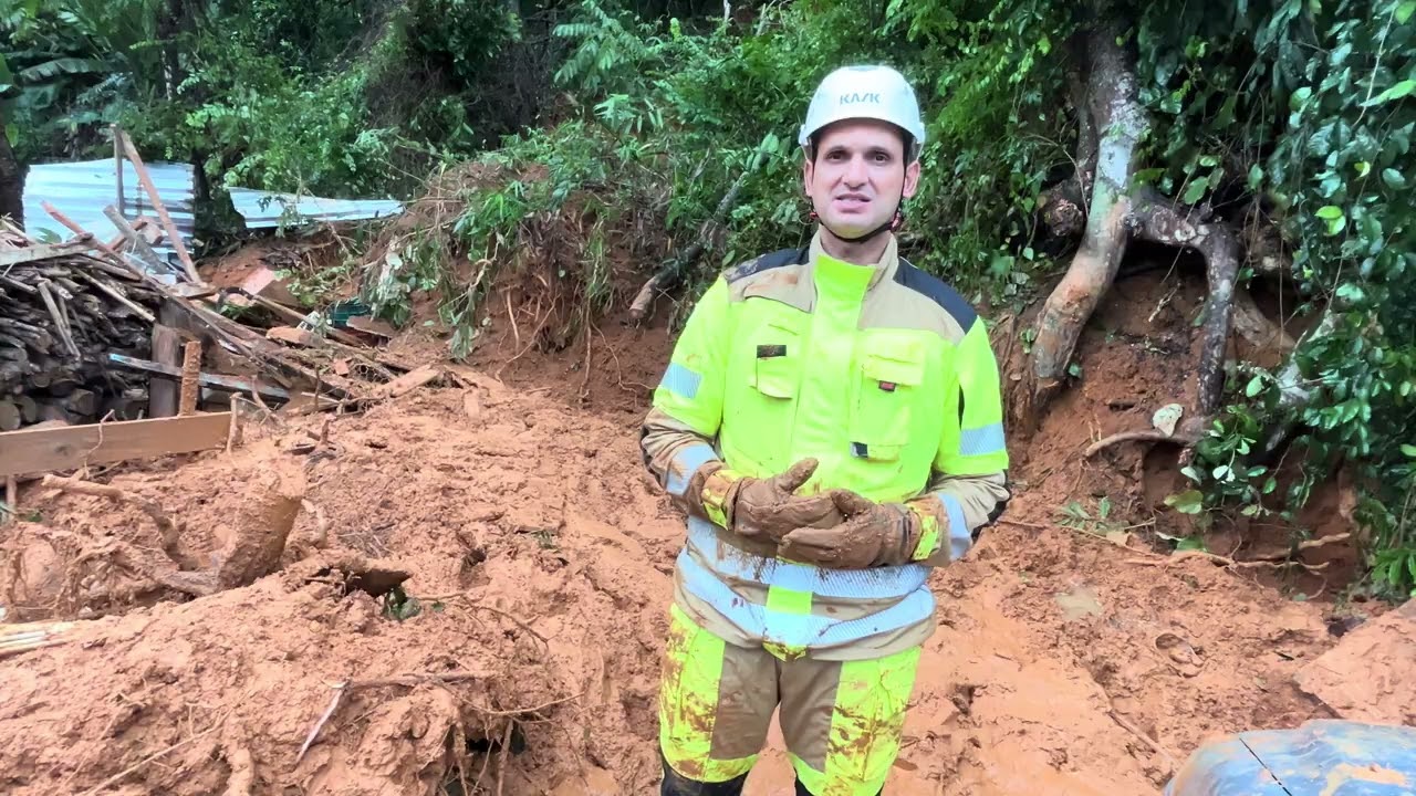 Bombeiros fala sobre soterramento em Muriaé MG