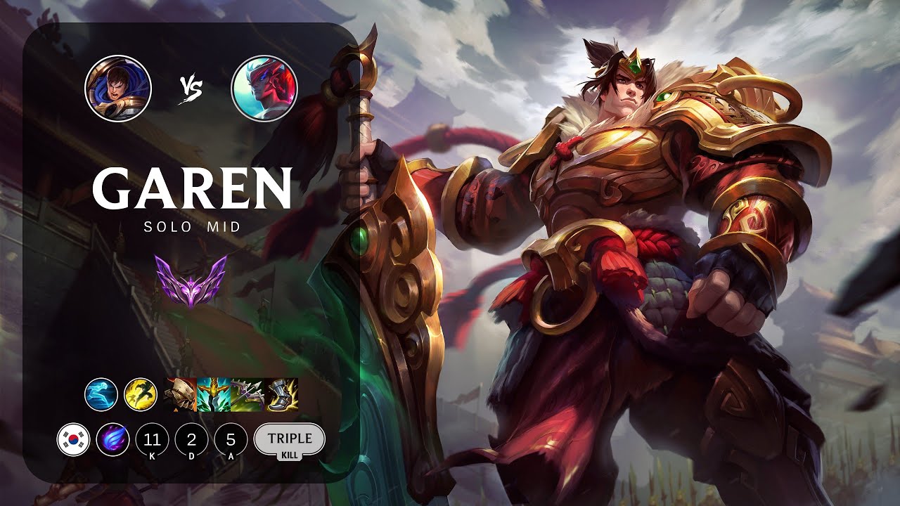 Garen Mid vs Yone - KR Master Patch 14.3