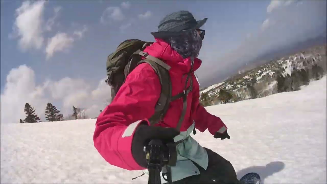 蔵王 刈田岳 バックカントリー スノーボード ラストラン