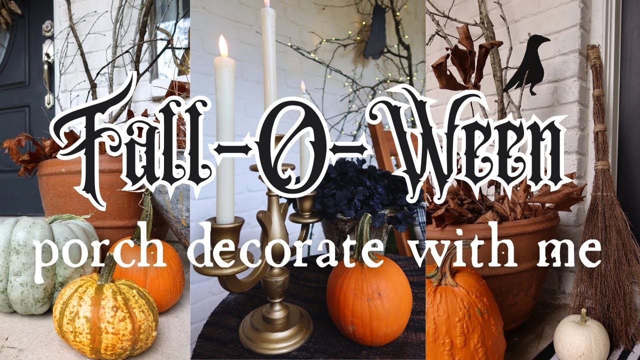 Moody Fall-O-Ween Front Porch || Cozy Decorate With Me || Moody Fall Series