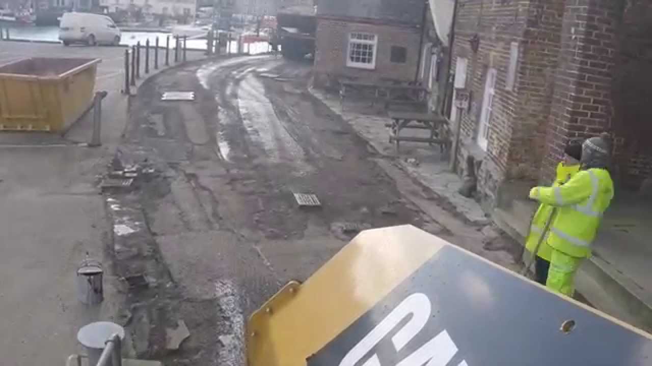 CORMAC Surfacing team relaying a new road in Padstow Cornwall