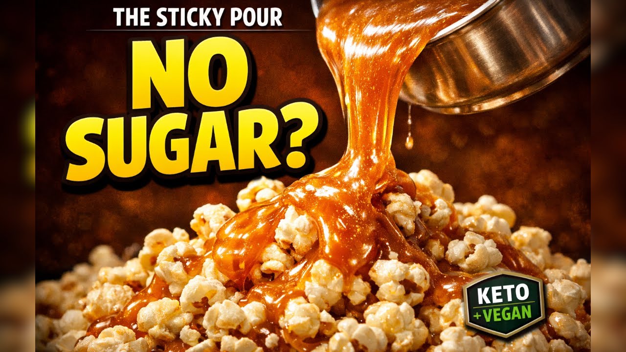 The Crispiest Vegan Caramel Popcorn (Sugar Free!)