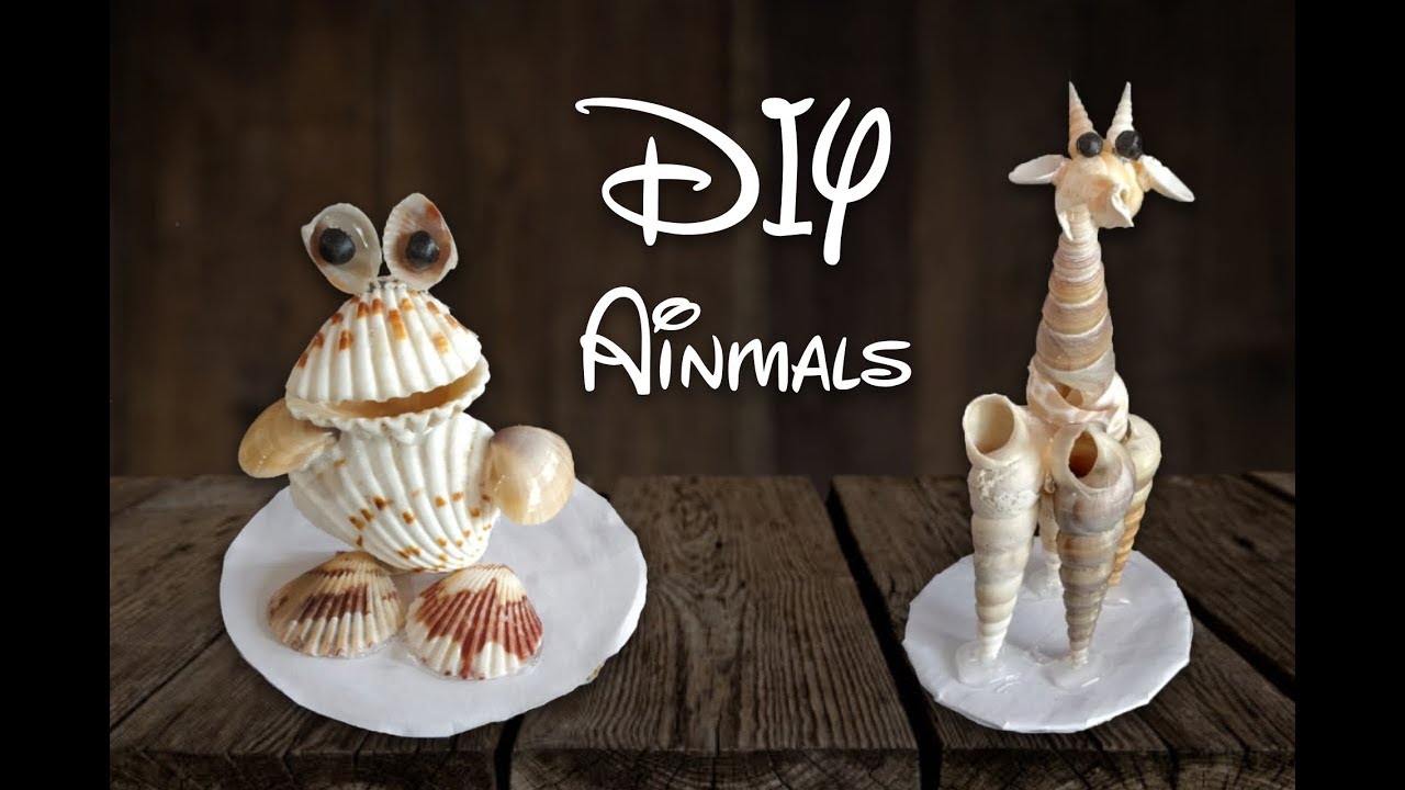 DIY | How to make Animals with Seashells | Giraffe | Frog | Simple Artworks