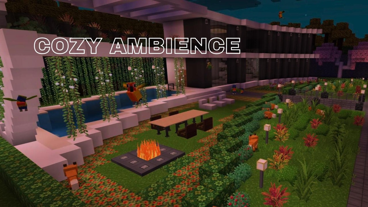 Minecraft Relaxing Stream 🌊 Cozy Modern House by the Water | Sleep, Study, Chill 8 Hours