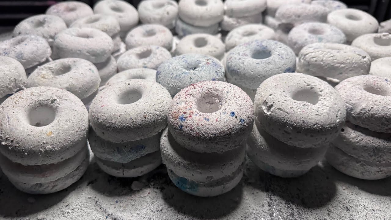 100 Plain Jane Donut collab with @ChalktasticAsmr1  | Satisfying ASMR Gym Chalk Crush 