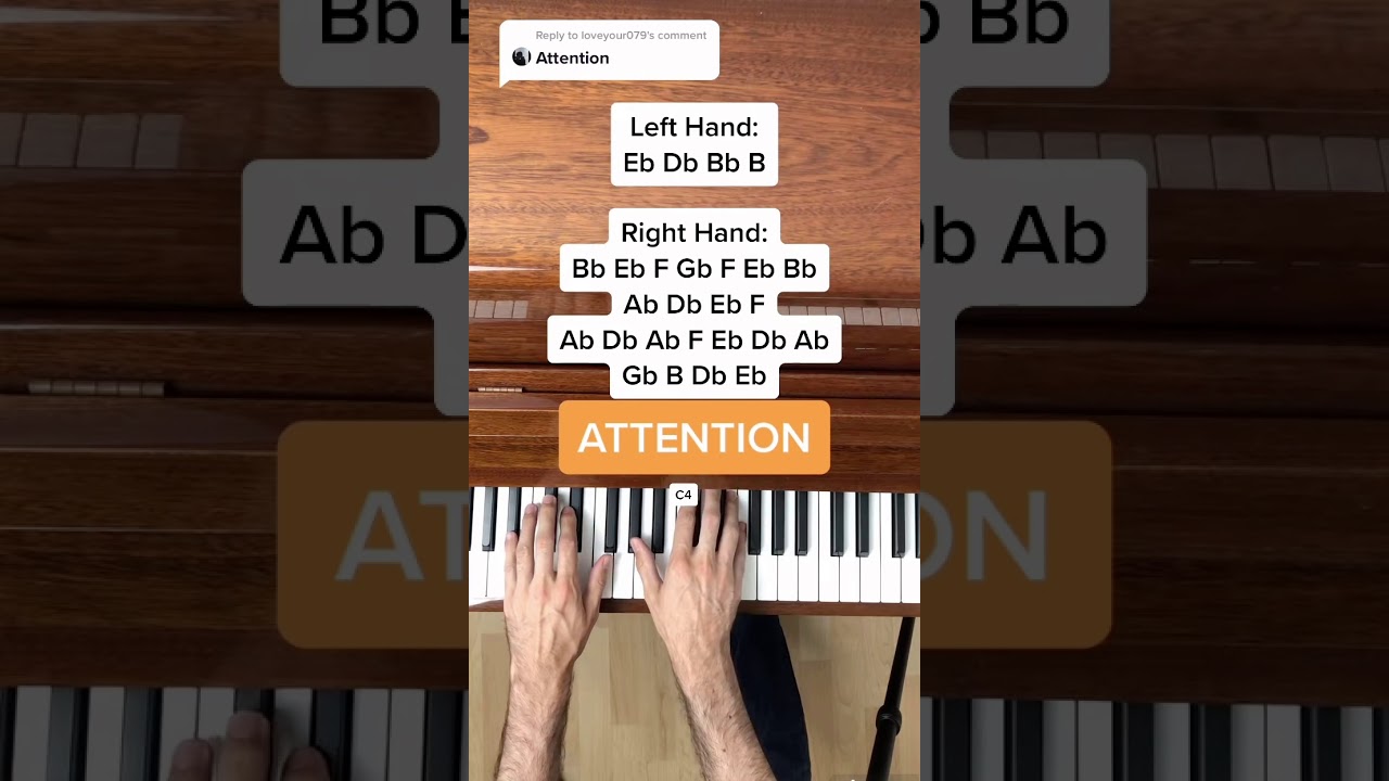 Charlie Puth - Attention (EASY Piano Tutorial with Letter Notes) #Shorts