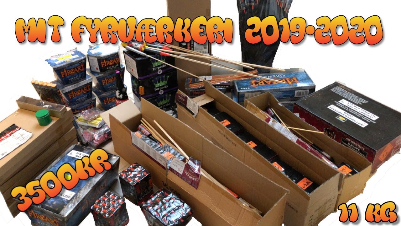 Mit fyrværkeri 2019-2020 - Vanvittig mængde 11 kg NEM krudt!