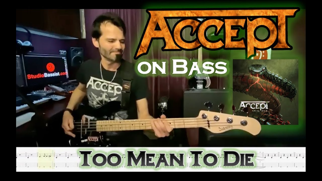 ACCEPT – Too Mean To Die – Bass Play-Along Video by Martin Motnik