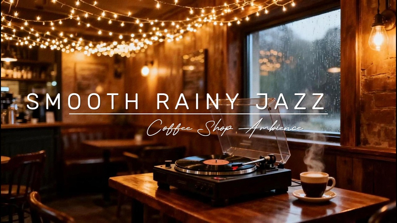 Smooth Rainy Jazz ☕🌧️ Coffee Shop Ambience for Relax, Focus & Cozy Vibes