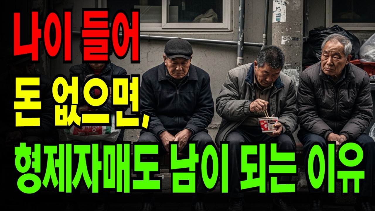 나이 들어 돈 없으면, 형제자매도 남이 됩니다