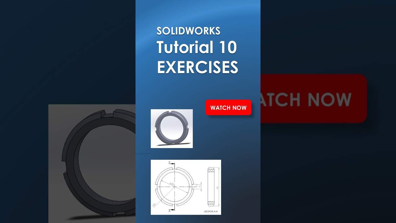 SolidWorks Beginner Tutorial #10: Slotted Washer