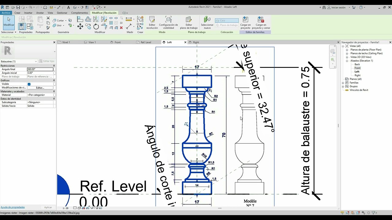 Revit - barandilla neoclasica