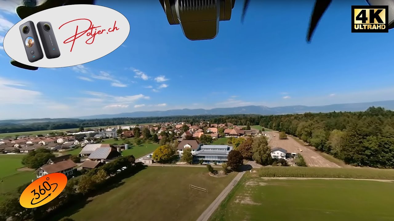 Wiler bei Utzenstorf von oben: Atemberaubende 360&deg; Drohnenaufnahme Switzerland