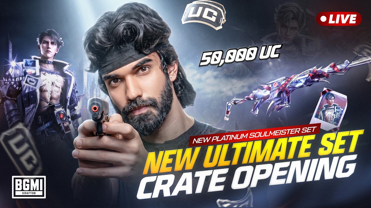 50,000 UC CRATE OPENING BGMI LIVE !insta