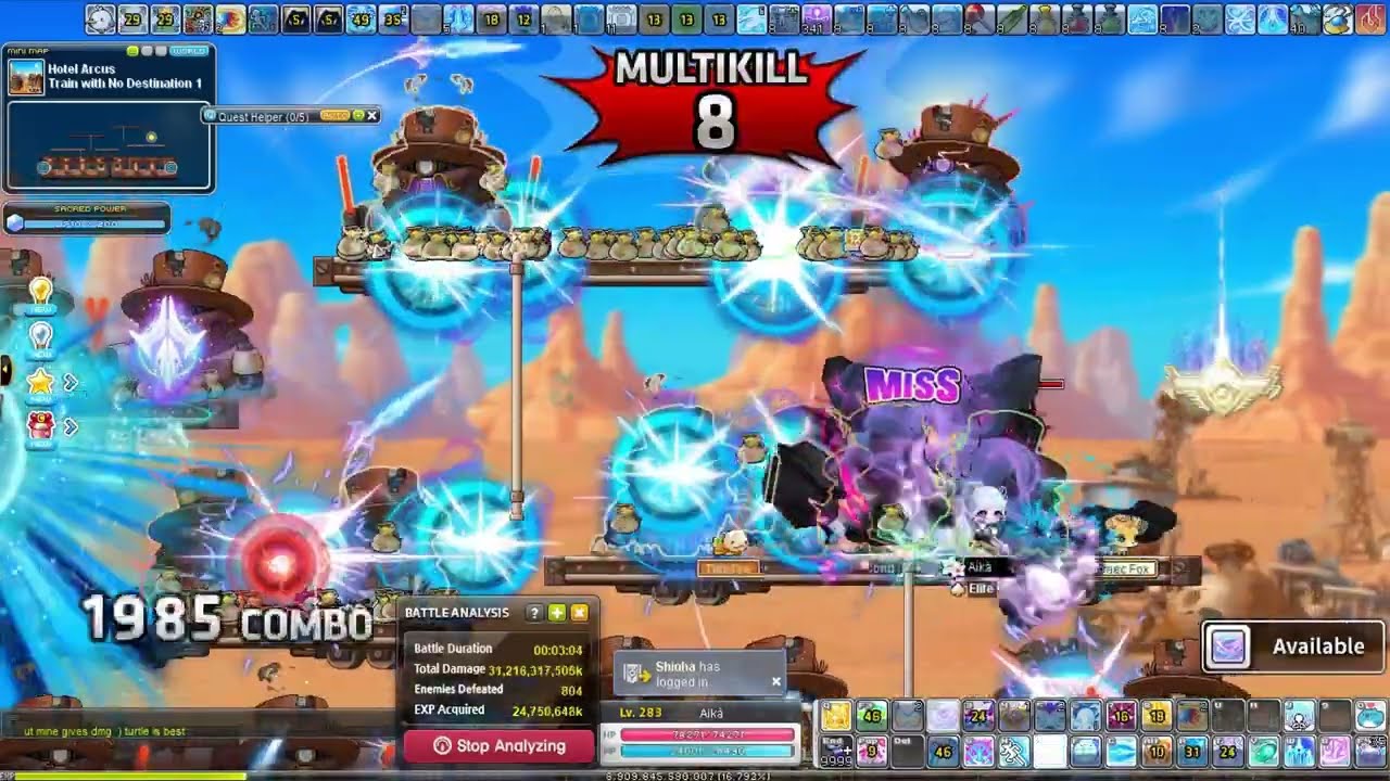 [MapleStory] GMS Reboot - Adele Hotel Arcus Train 1 (15,800 mobs/per hour)
