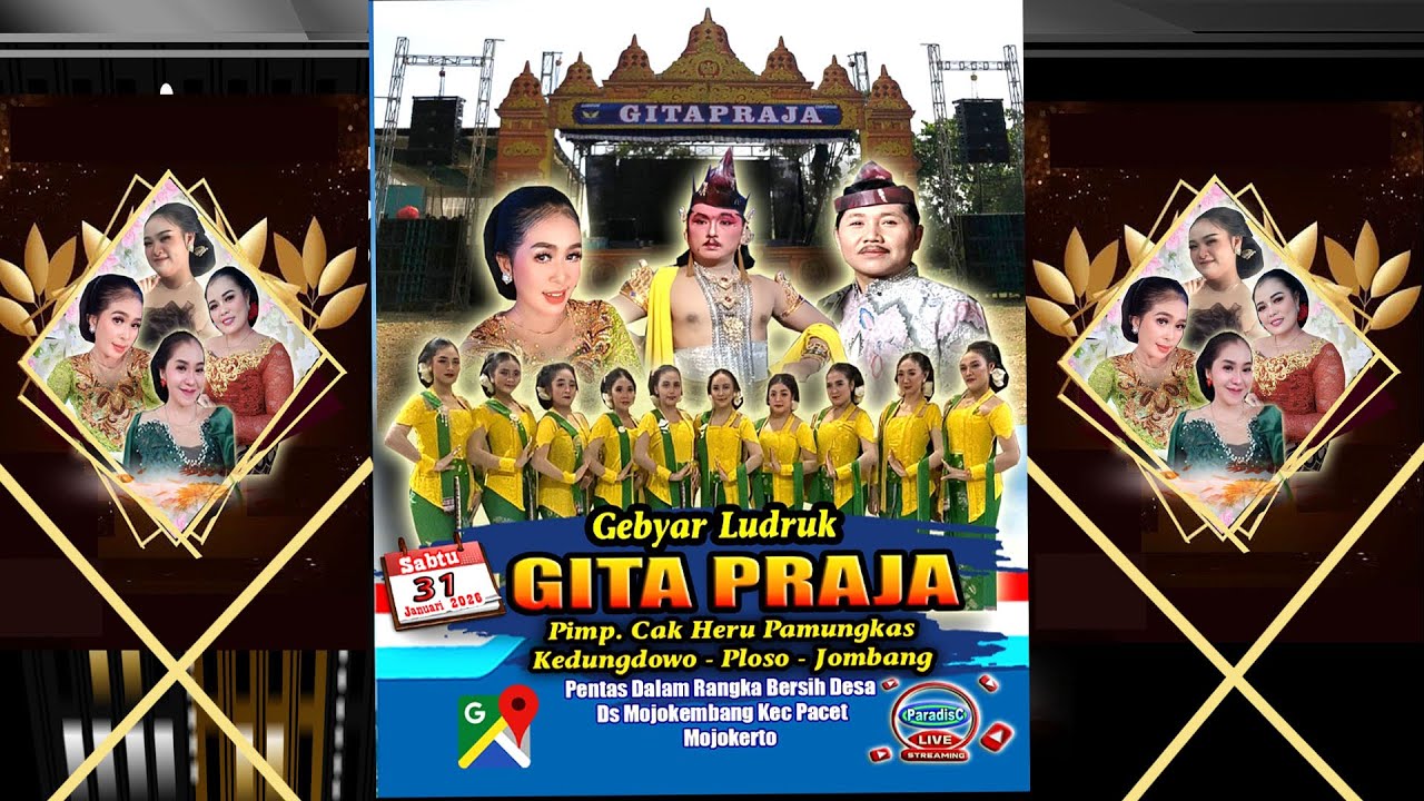 🔴📡Gebyar Panggung Hiburan Ludruk GITA PRAJA Pimp Mas Heru Pamungkas S.Si __ Kedungdowo Ploso_Jombang