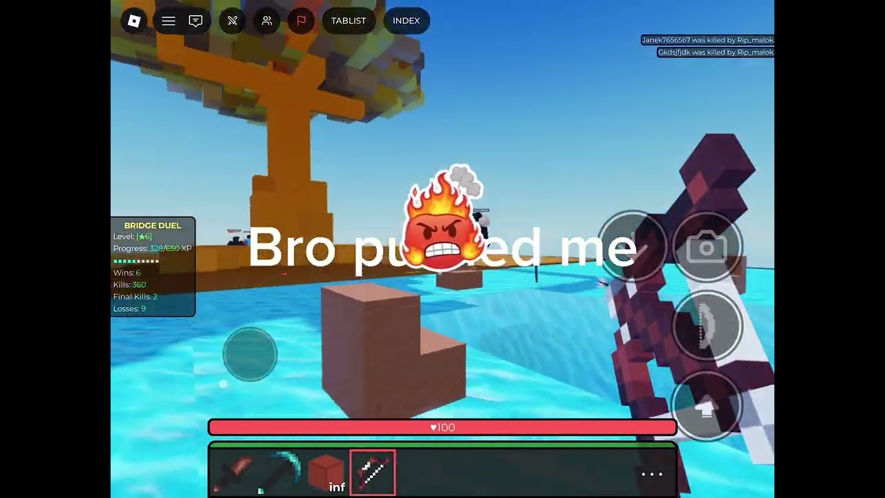Bridge duel but I have to use a bow