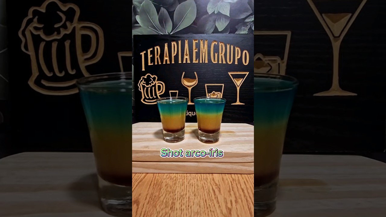 Aprenda a fazer o shot Arco-&iacute;ris 🌈 #drink #bar #shortvideo #cocktail #Arcoiris