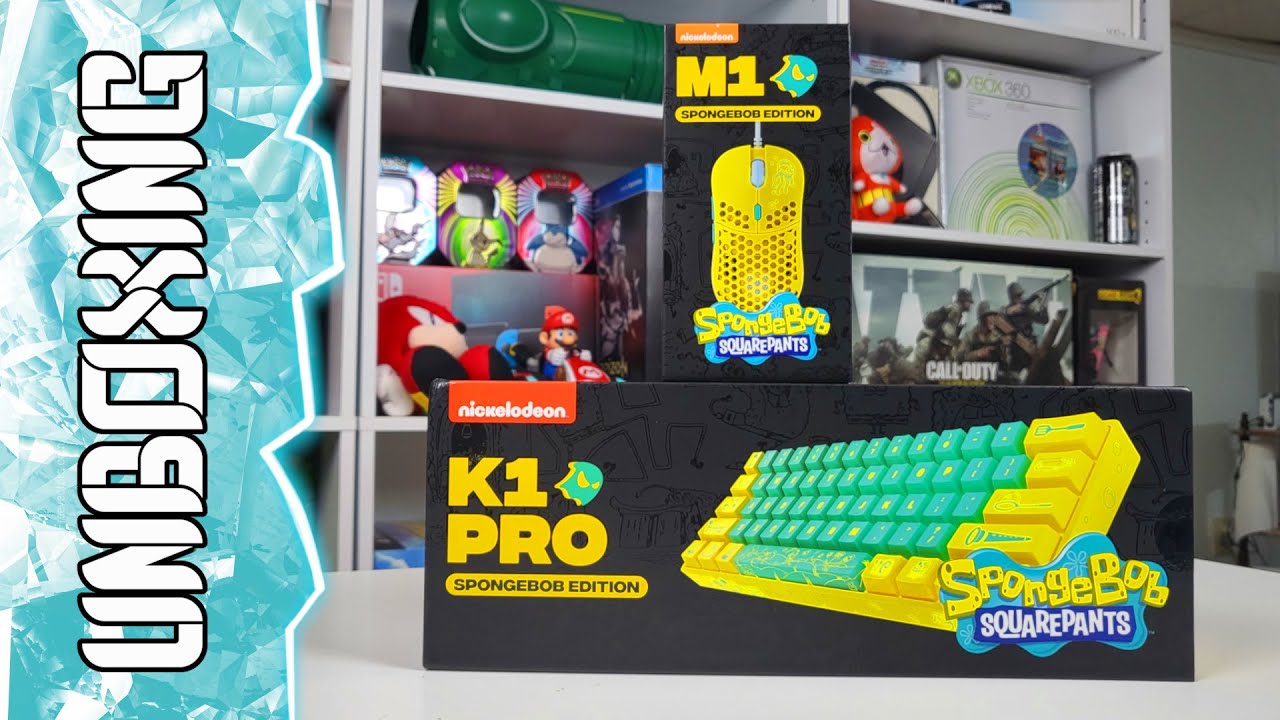 Spongebob Squarepants Edition Ghost K1 Pro Keyboard & M1 Mouse Unboxing