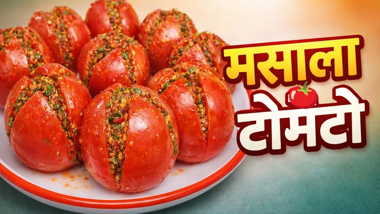 मसाला टोमॅटो रेसिपी | एकदा खाल तर वारंवार बनवाल | झणझणीत भरलेले टोमॅटो#टोमॅटो#भरलेले_टोमॅटो