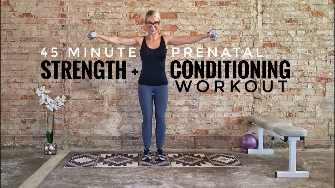 45 Minute Prenatal Strength + Conditioning Workout | Challenging