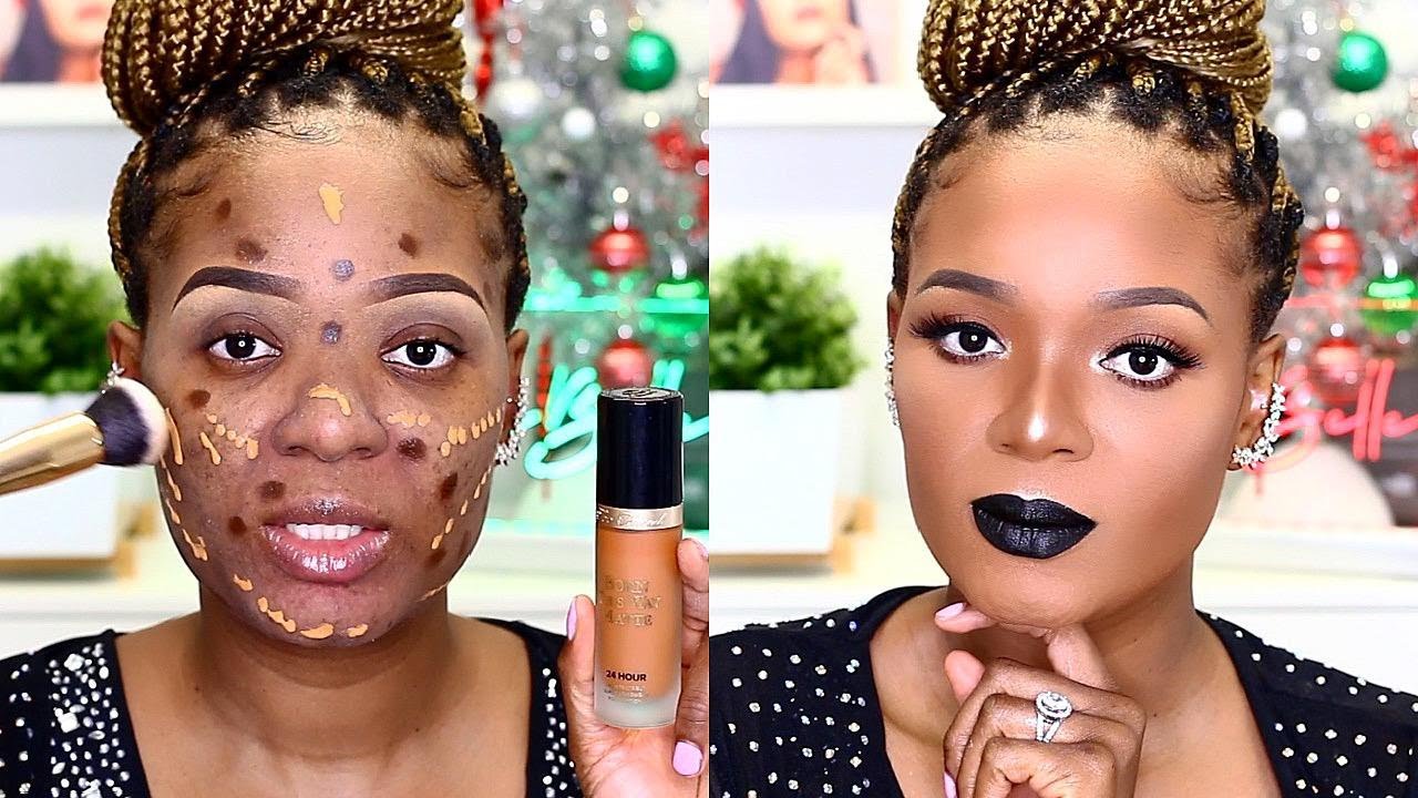 PHOTO-READY ACNE COVERAGE, OILY SKIN HOLIDAY SMOKEY MAKEUP | OMABELLETV