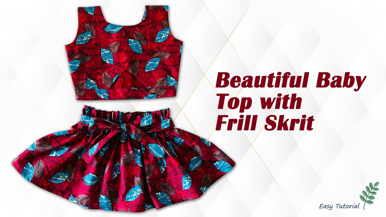 Beautiful Baby Top With Skirt Cutting and Stitching for 2 to 3 Year Baby Girl