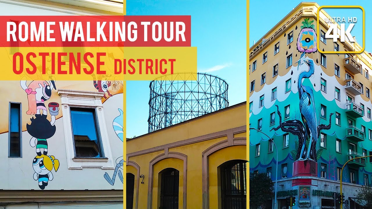 Ostiense neighbourhood - Rome Walking tour (ULTRA HD 4K)