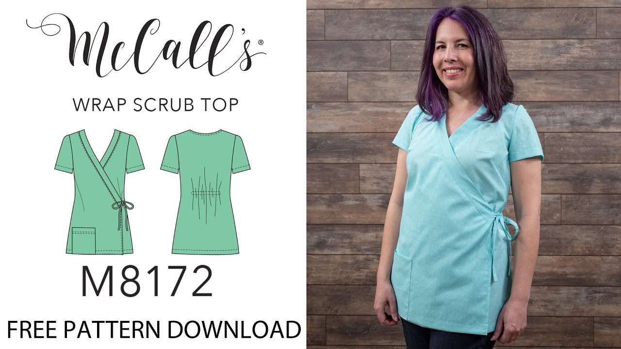 Sew a Wrap Scrub Top - McCalls 8172 - Free Pattern