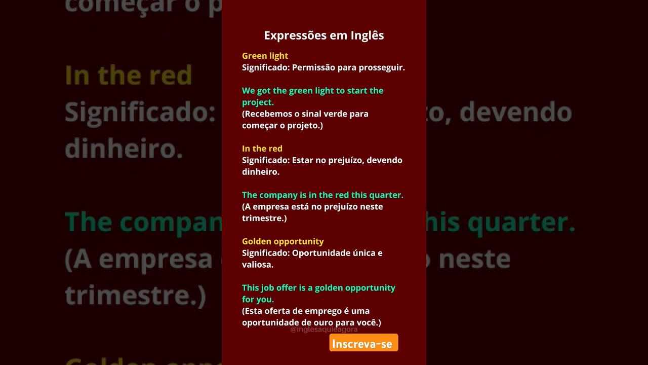 Express&otilde;es Em Ingl&ecirc;s #idiomas #english #ingl&ecirc;s #inglesonline #estudaringles