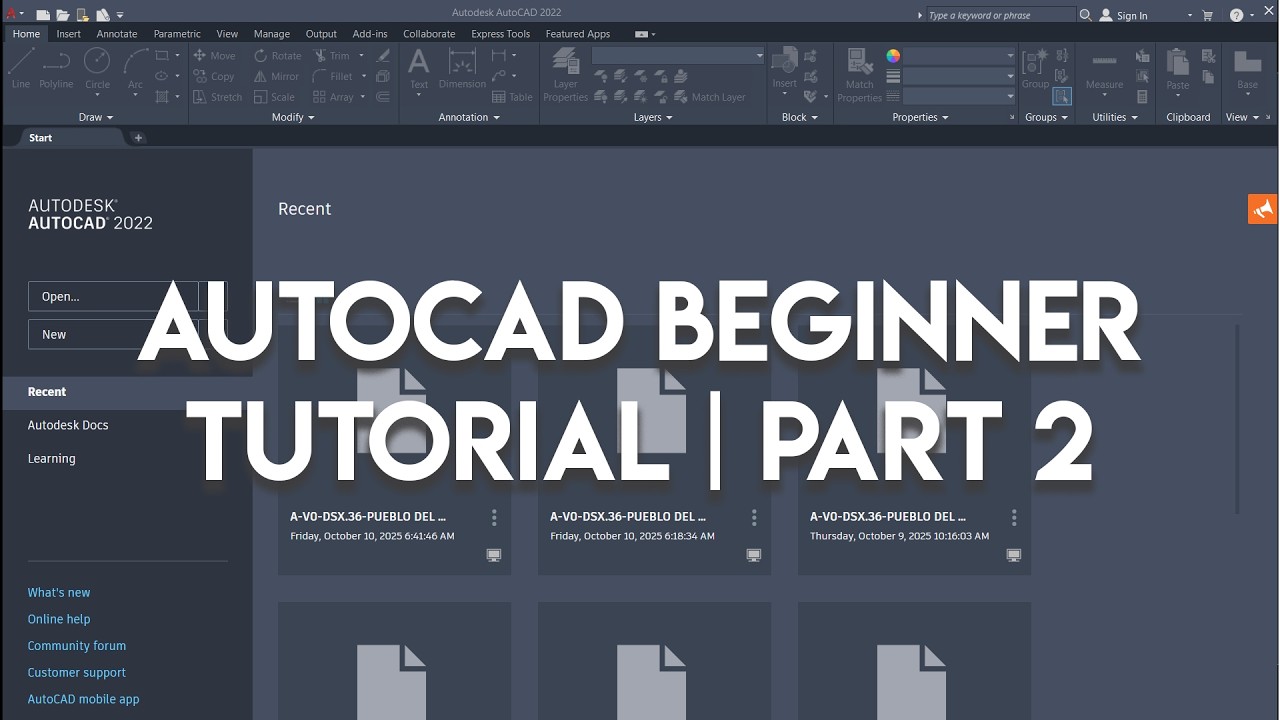 AutoCAD Beginner Tutorial | Part 2 of 3 | Learning Polylines, Modify tools, Object Snap...