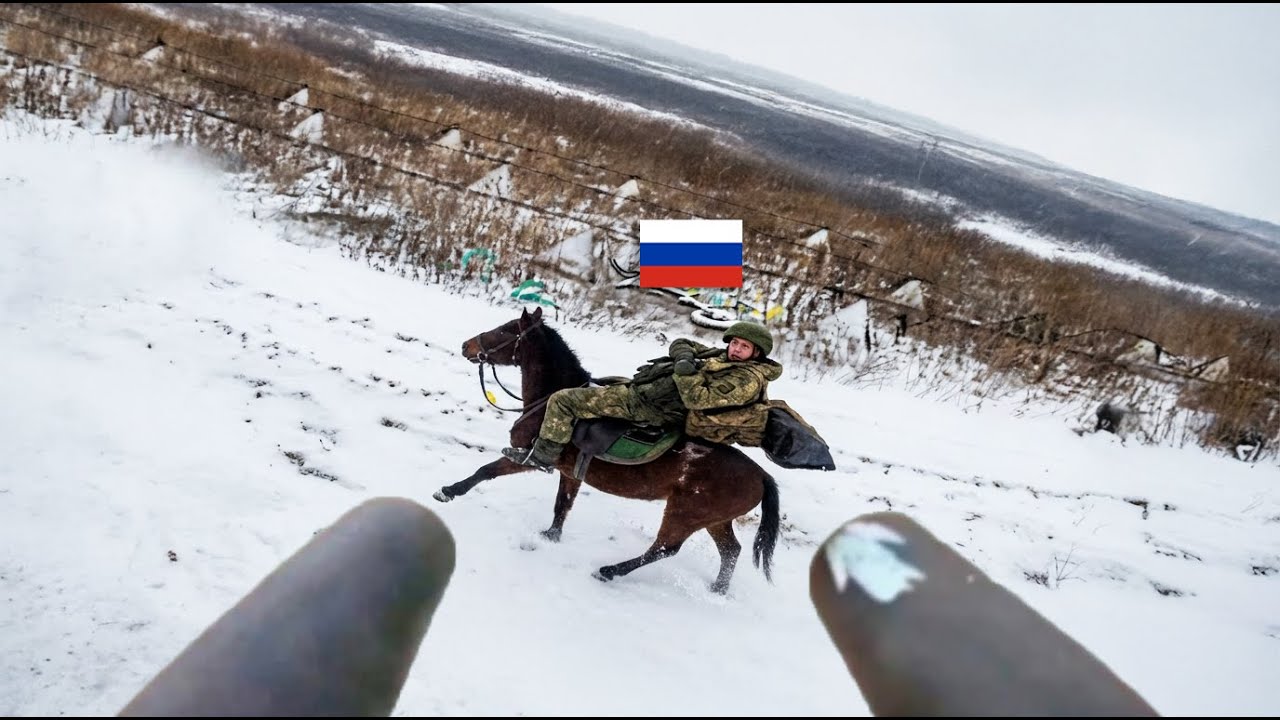 Russlands Armee schickt Reiter in den Kampf – dann kam die Drohne …