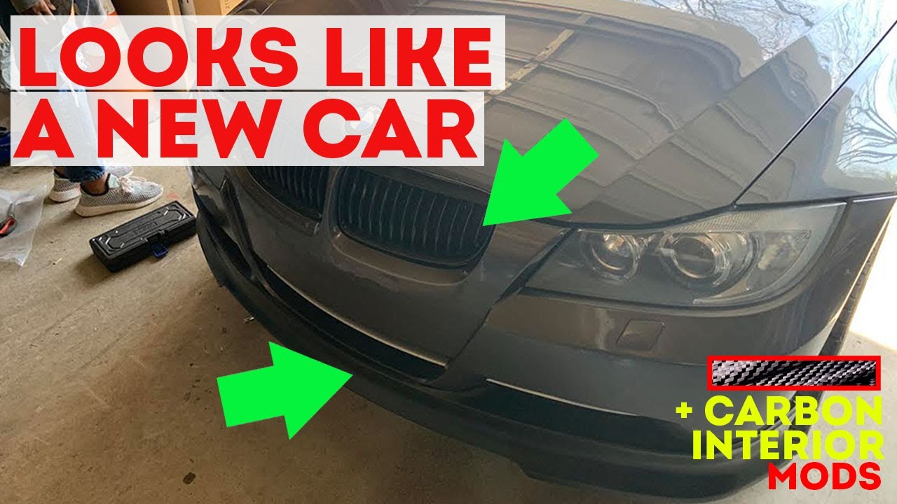 E90 Front Lip and Grill Install | Plus Carbon Interior MODS!