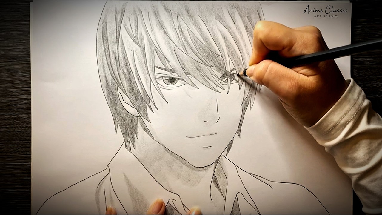 Light Yagami Graphite Art | Death Note Shading Process
