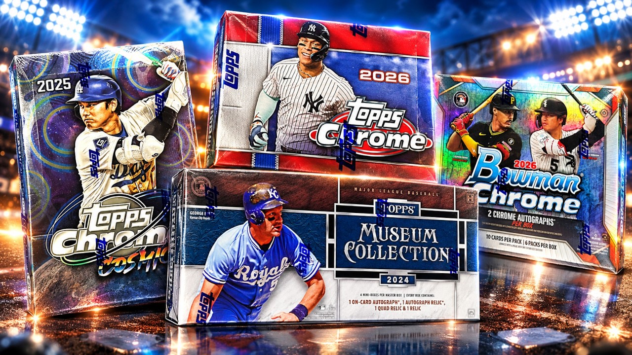 2026 Topps Chrome, Bowman Chrome, 2025 Cosmic, 2024 Museum Baseball Cards